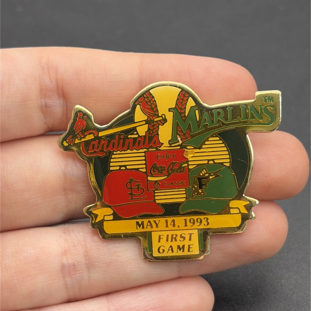 MLB Baseball Florida Marlins St. Louis Cardinals First Game 1993 Lapel Hat Pin
